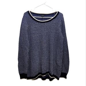 Talbots Waffle Knit Blue Sweater Crewneck  Cotton Size XL